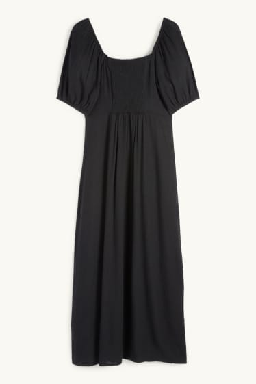 Femmes - Robe Empire - lin mélangé - noir