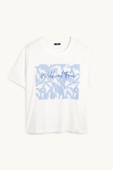 Damen - T-Shirt - Slim Fit - weiss
