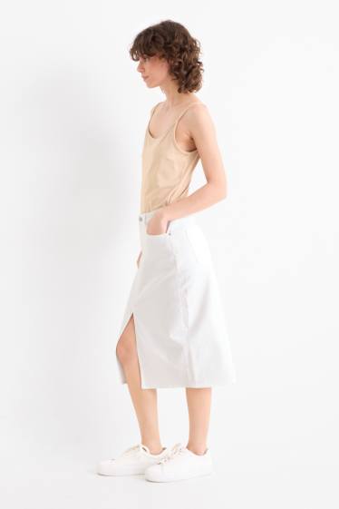 Women - Denim skirt - white