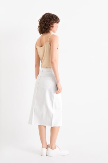 Women - Denim skirt - white