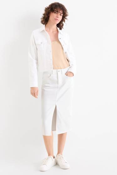 Women - Denim skirt - white
