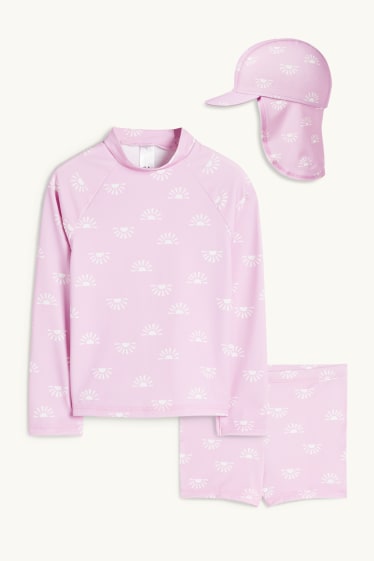Nadó nena - Sols - conjunt de bany per a nadó amb filtre solar UV - LYCRA® XTRA LIFE™ - 3 peces - rosa