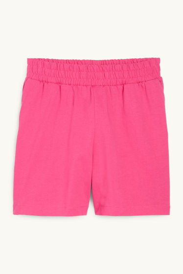 Femmes - Short basique en molleton - rose