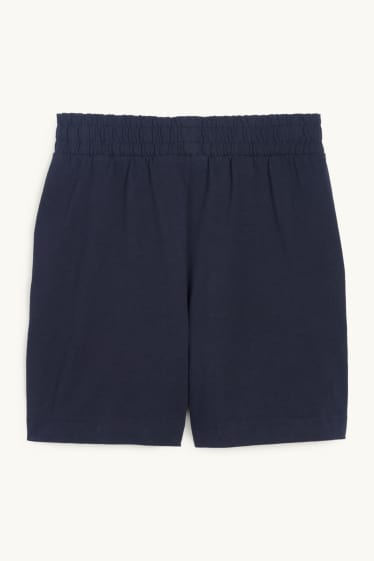 Femmes - Short basique en molleton - bleu foncé
