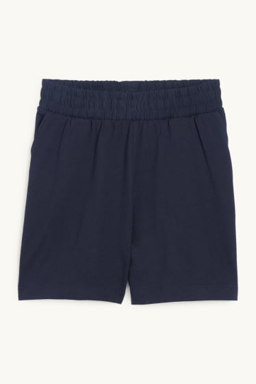 Femmes - Short basique en molleton - bleu foncé