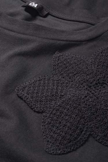 Damen - T-Shirt - Regular Fit - schwarz