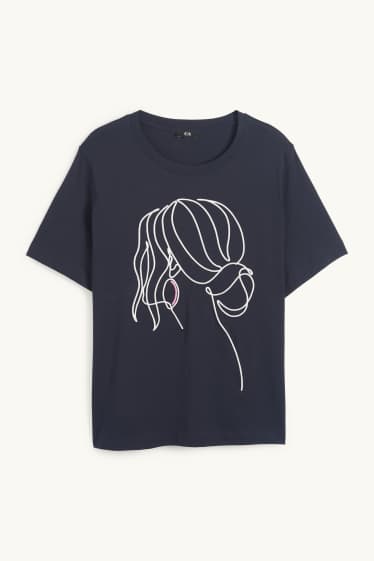 Damen - T-Shirt - Regular Fit - dunkelblau