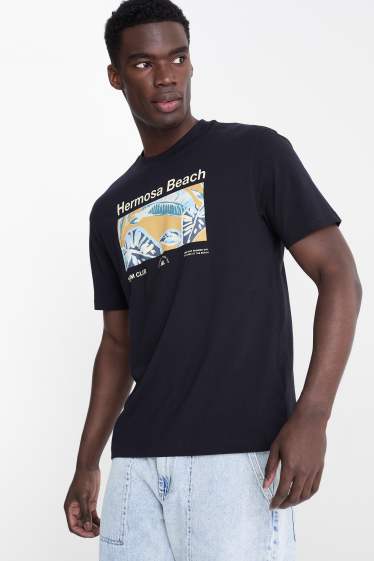 Heren - T-shirt - relaxed fit - donkerblauw