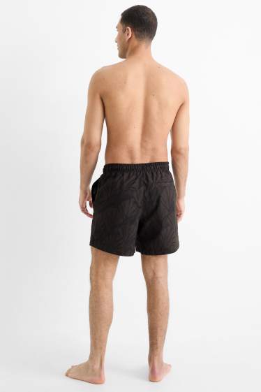 Hommes - Short de bain - à motif - noir