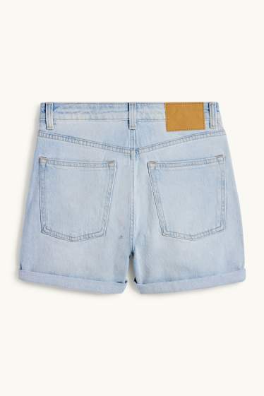 Damen - Mom Shorts - High Waist - LYCRA® - helljeansblau