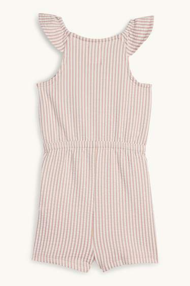 Baby Mädchen - Baby-Jumpsuit - gestreift - rosa