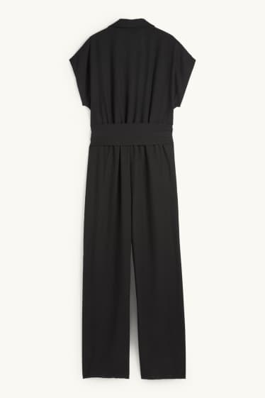Damen - Jumpsuit mit Gürtel - schwarz