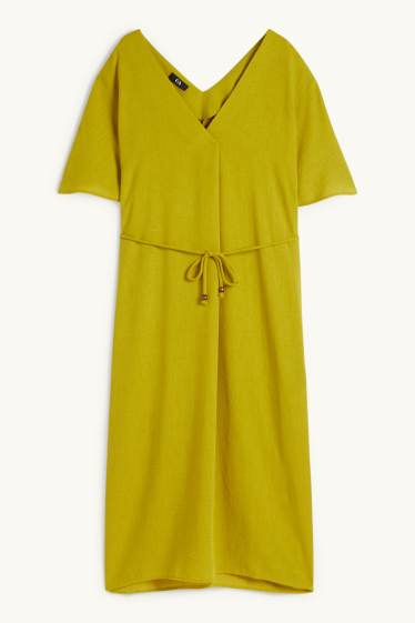 Femmes - Robe à col V - vert
