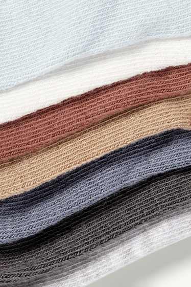 Bébés garçons - Lot de 7 paires - chaussettes de sport bébé - finition côtelée - gris foncé