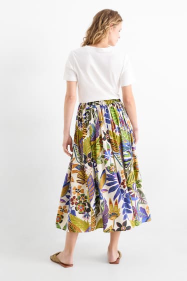 Donna - Gonna - a fiori - beige chiaro
