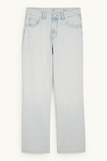 Dámské - Baggy jeans - mid waist - džíny - světle modré
