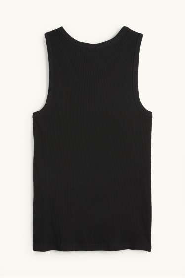 Herren - Tank Top - Doppelripp - schwarz