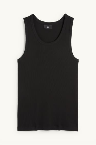 Herren - Tank Top - Doppelripp - schwarz