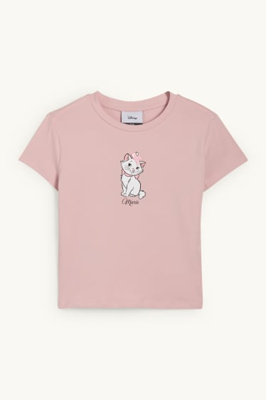 Femei - Tricou crop - Pisicile aristocrate - roz