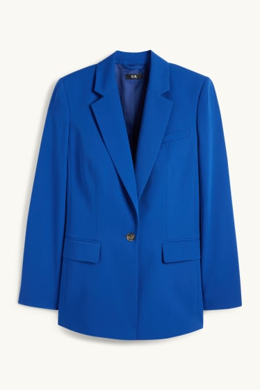 Women - Oversized long blazer - dark blue