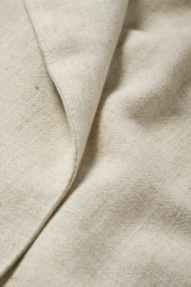 Donna - Blazer lungo con componente di lino - relaxed fit - beige chiaro
