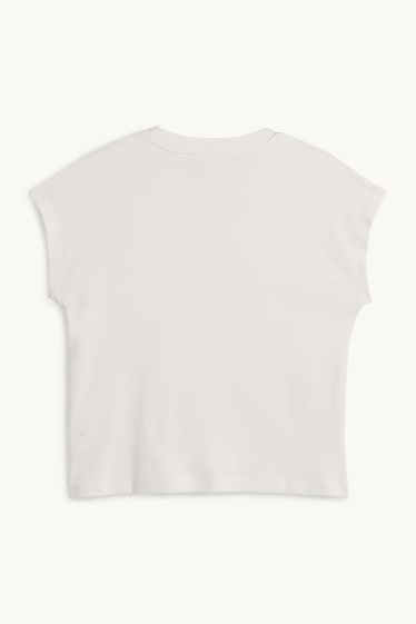 Damen - T-Shirt - Regular Fit - cremeweiß