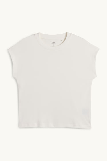 Damen - T-Shirt - Regular Fit - cremeweiß