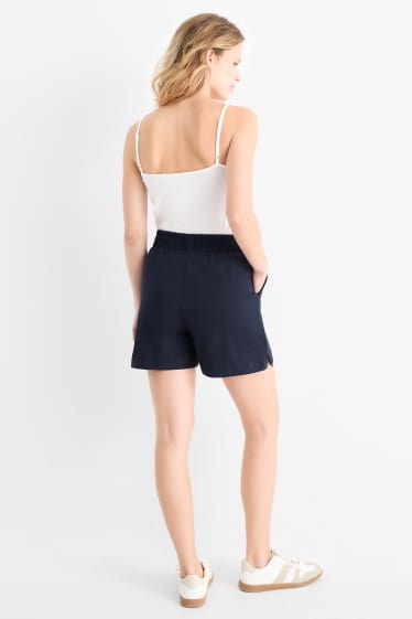 Femmes - Short basique en molleton - bleu foncé