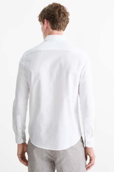 Herren - Hemd - Regular Fit - Button-down - weiss