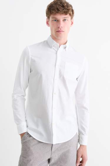 Herren - Hemd - Regular Fit - Button-down - weiss
