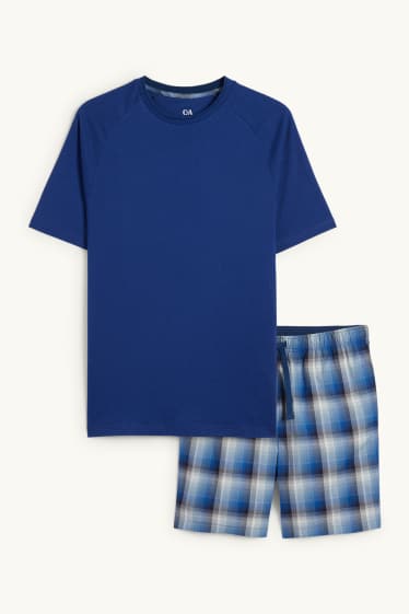 Herren - Shorty-Pyjama - blau