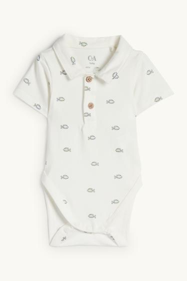 Baby Jungen - Fische - Baby-Outfit - 2 teilig - weiß