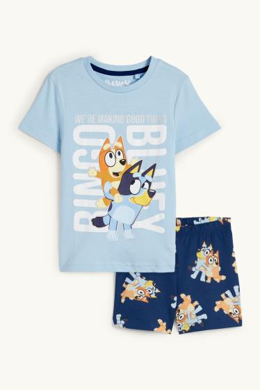 Kinder Jungen - Bluey - Shorty-Pyjama - 2 teilig - hellblau