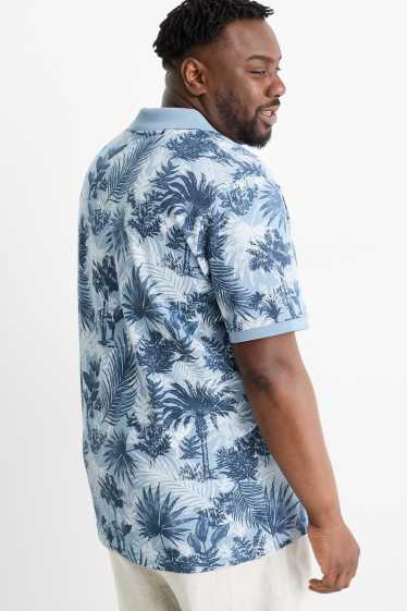 Hommes - Polo - à motif - bleu