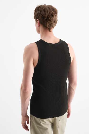 Herren - Tank Top - Doppelripp - schwarz