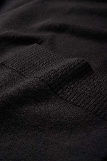 Dames - Lang gebreid vest - zwart