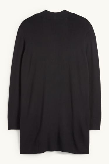 Dames - Lang gebreid vest - zwart