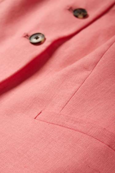 Damen - Weste - Tailored Fit - Leinen-Mix - pink