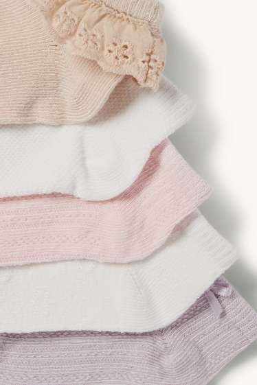 Baby Mädchen - Multipack 5er - Baby-Sneakersocken - rosa