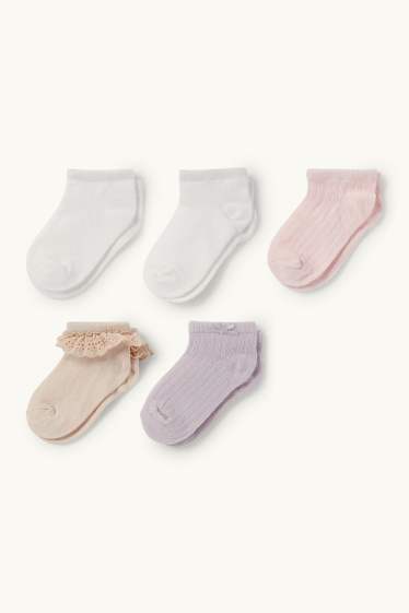 Baby Mädchen - Multipack 5er - Baby-Sneakersocken - rosa