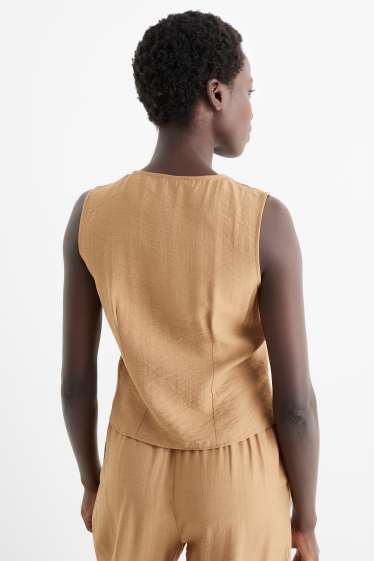 Femmes - Gilet dans manches - regular fit - marron clair