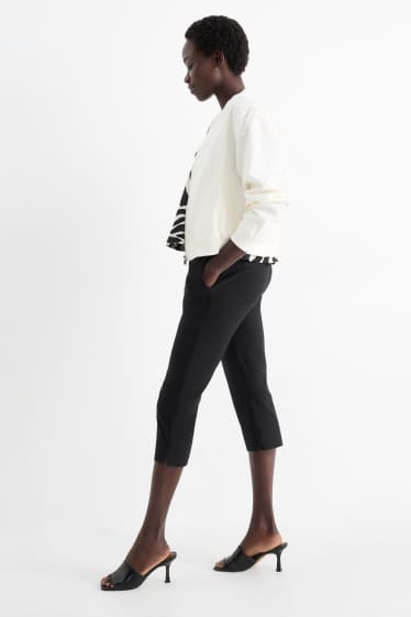 Mujer - Pantalón pirata - mid waist - slim fit - negro