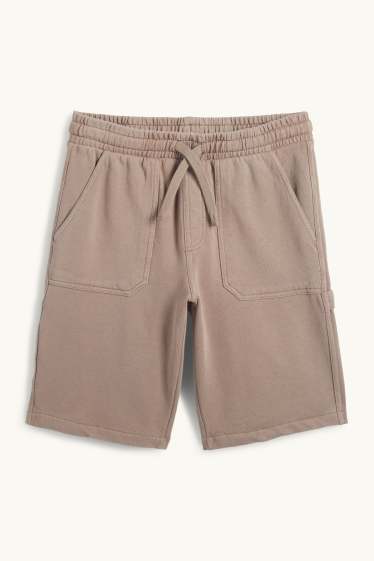Kinder Jungen - Sweatshorts - taupe
