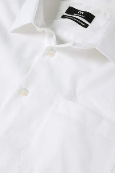 Uomo - Camicia business - regular fit - collo all'italiana - facile da stirare - bianco