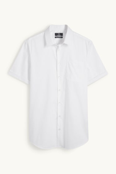 Uomo - Camicia business - regular fit - collo all'italiana - facile da stirare - bianco