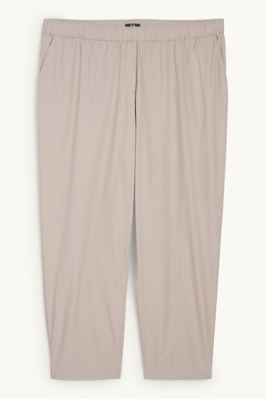 Femei - Pantaloni de stofă - talie medie - tapered fit - bej