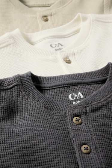 Baby Jungen - Multipack 3er - Baby-Kurzarmshirt - strukturiert - mintgrün