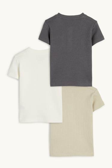 Baby Jungen - Multipack 3er - Baby-Kurzarmshirt - strukturiert - mintgrün