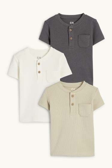 Baby Jungen - Multipack 3er - Baby-Kurzarmshirt - strukturiert - mintgrün