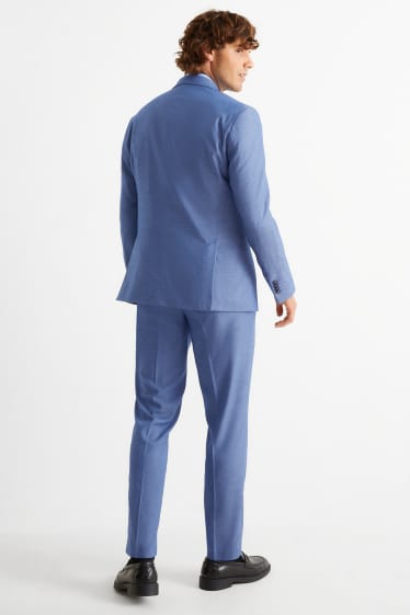 Herren - Anzug mit Krawatte - Regular Fit - Flex - 4 Way Stretch - blau